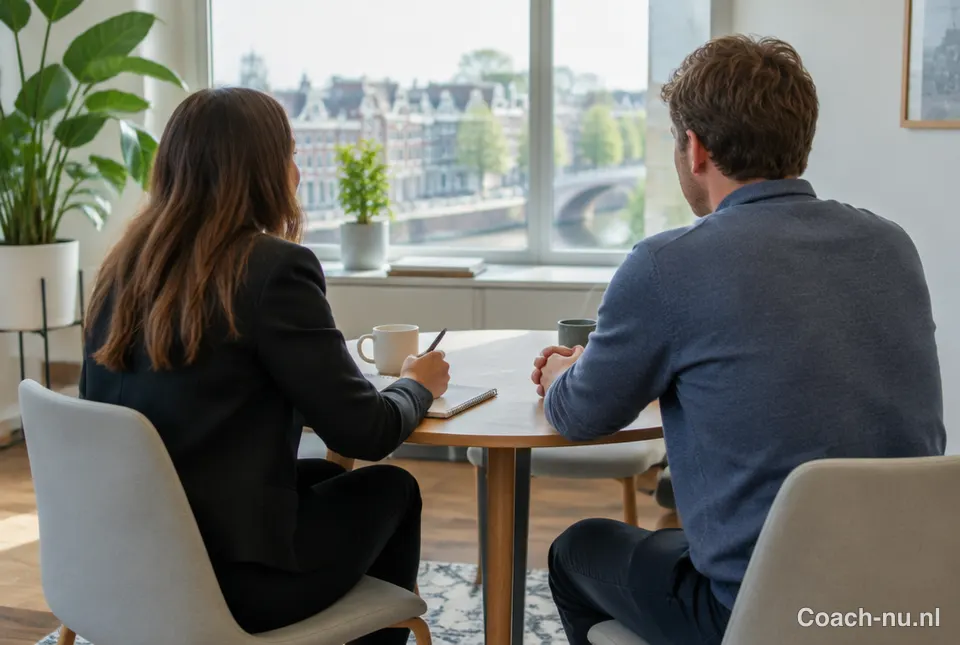 Loopbaancoach in gesprek met een cliënt